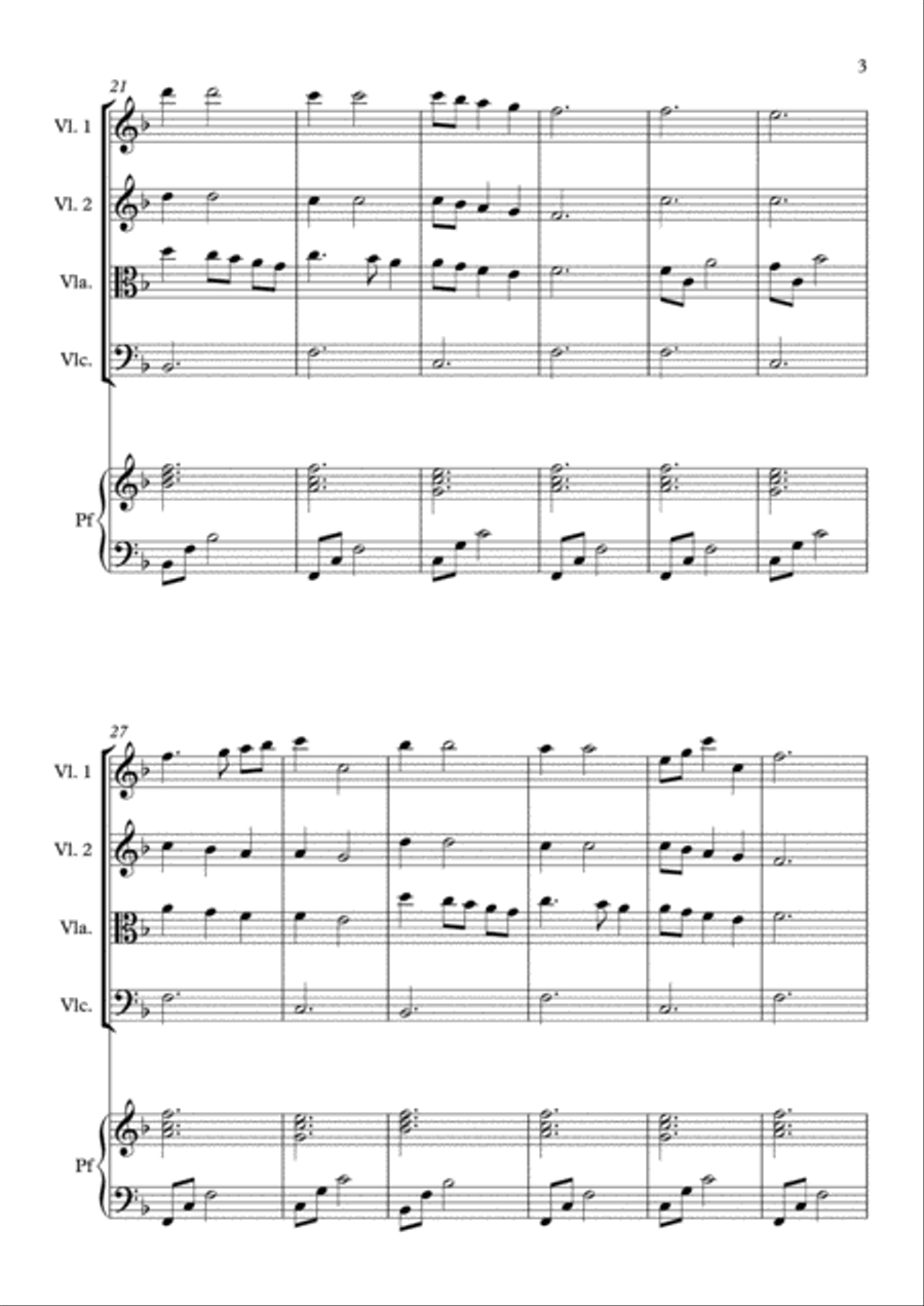 Dona Nobis Pacem (W.A.Mozart) Piano Quartet scores gallery preview page 5