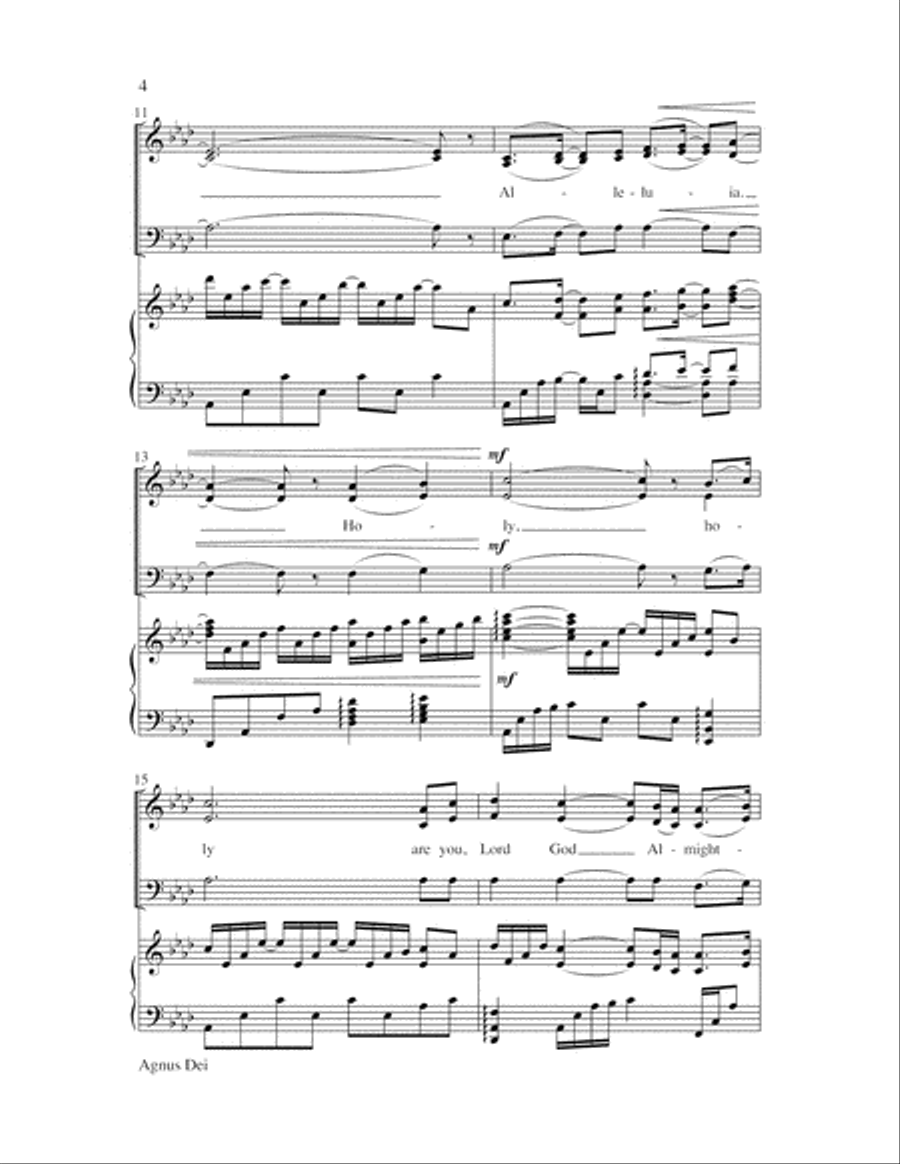 Agnus Dei with How Great Thou Art 3-Part scores gallery preview page 4