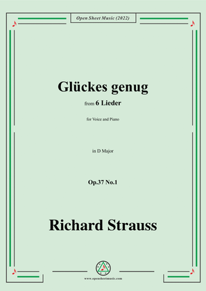 Richard Strauss-Glückes genug,in D Major,Op.37 No.1