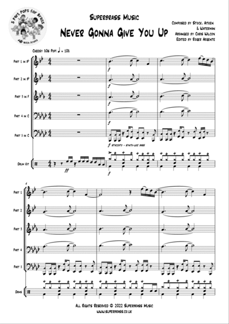 Never Gonna Give You Up Never Gonna Give You Up Euphonium scores gallery preview page 3
