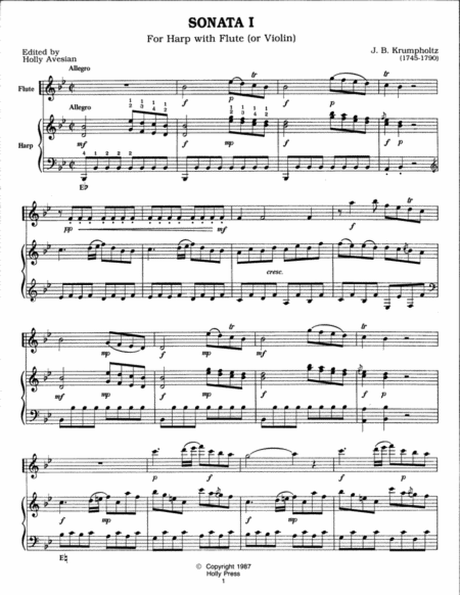 Sonata No. 2 for Harp and Flute (or Violin)