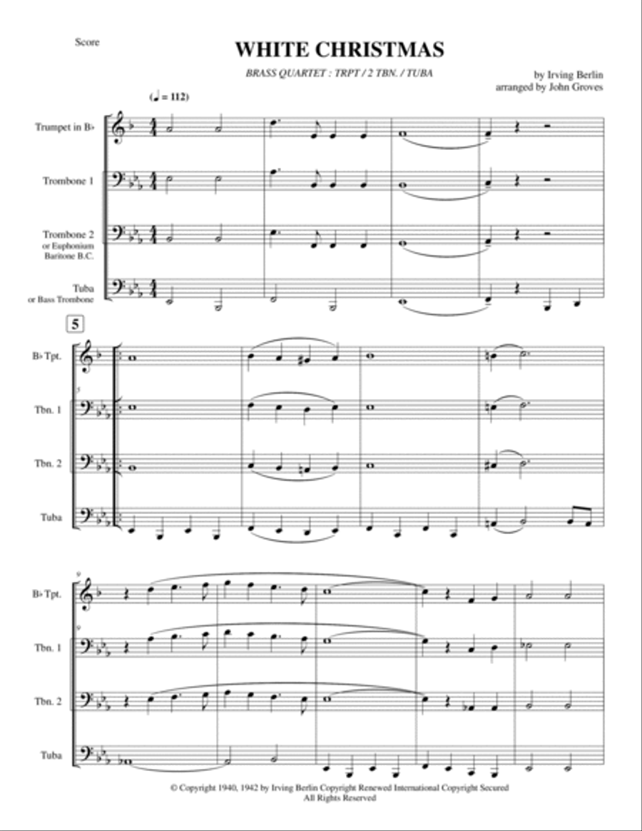White Christmas Brass Ensemble scores gallery preview page 2