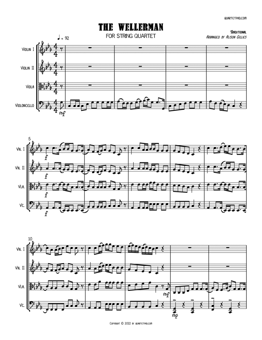 The Wellerman Sea Shanty - String Quartet String Quartet scores gallery preview page 1