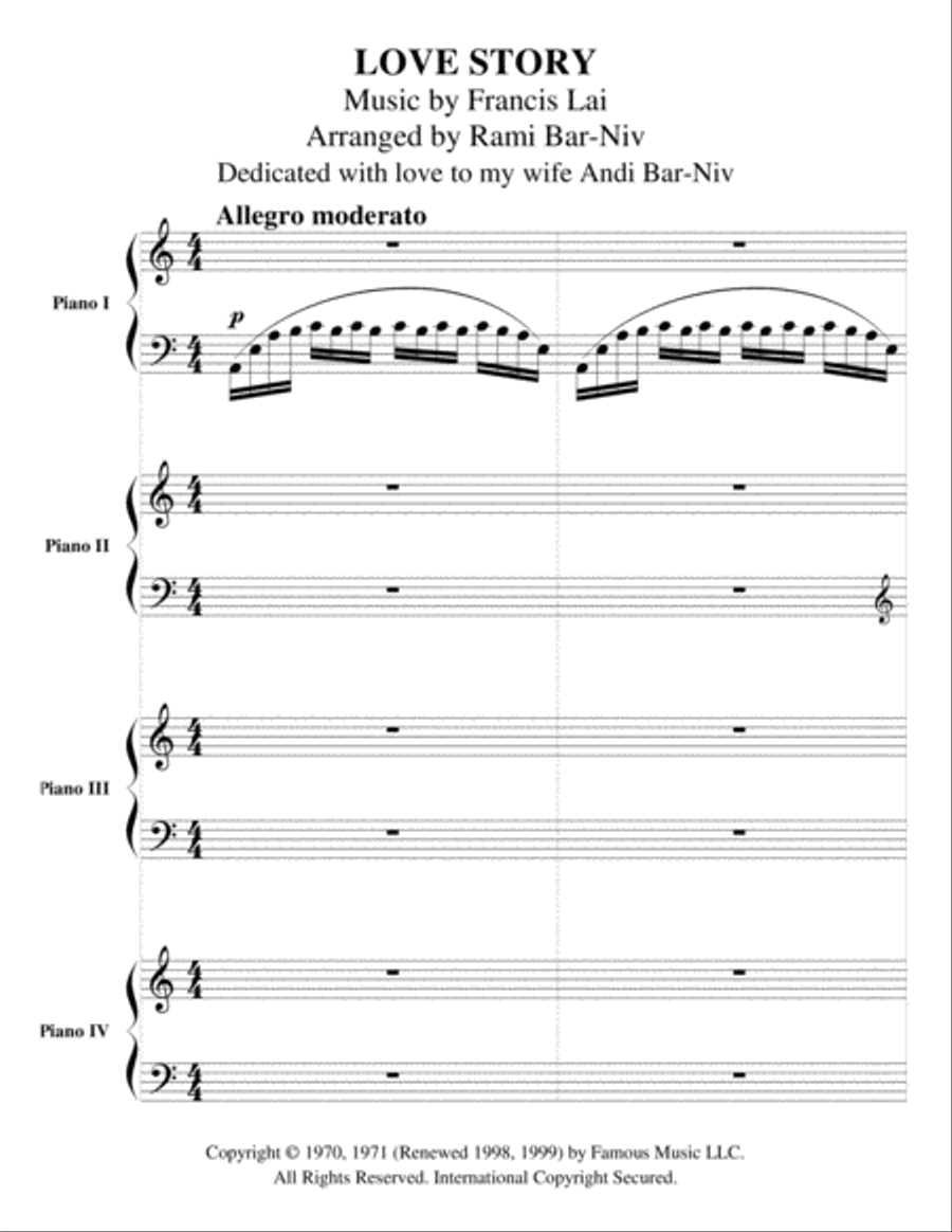 Love Story Piano Quartet scores gallery preview page 2
