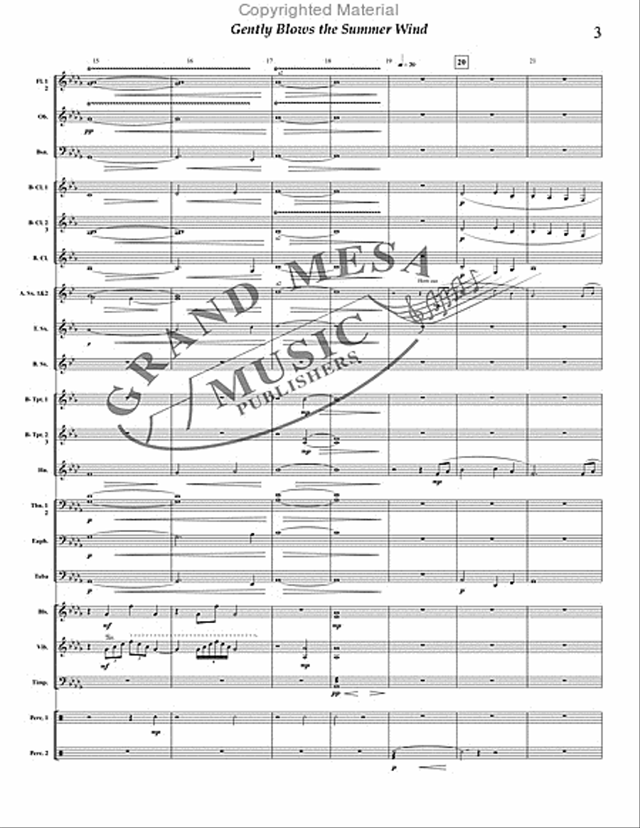 Gently Blows the Summer Wind Concert Band scores gallery preview page 4