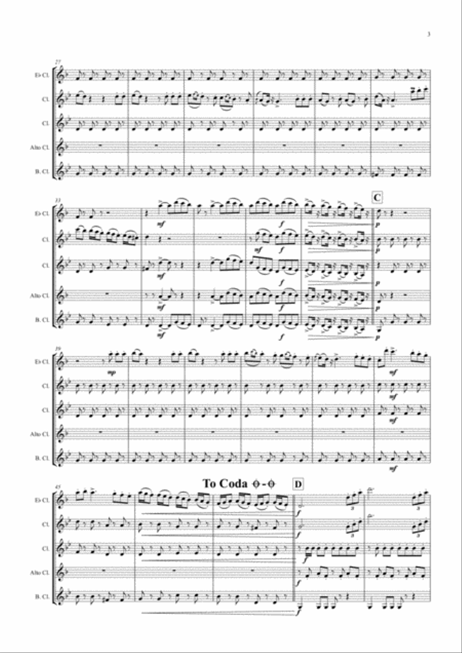 The Barber of Seville - Overture - Clarinet Quintet Clarinet Quintet scores gallery preview page 3