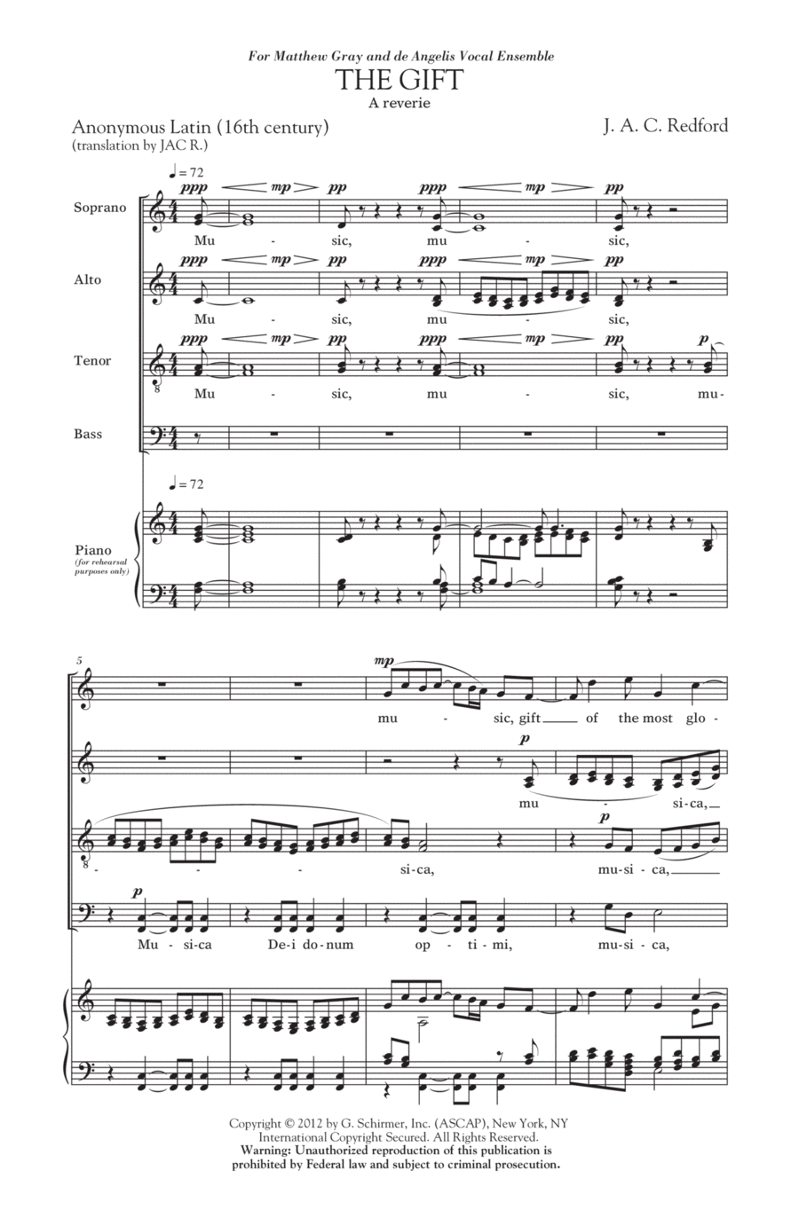 The Gift The Gift 4-Part scores gallery preview page 1