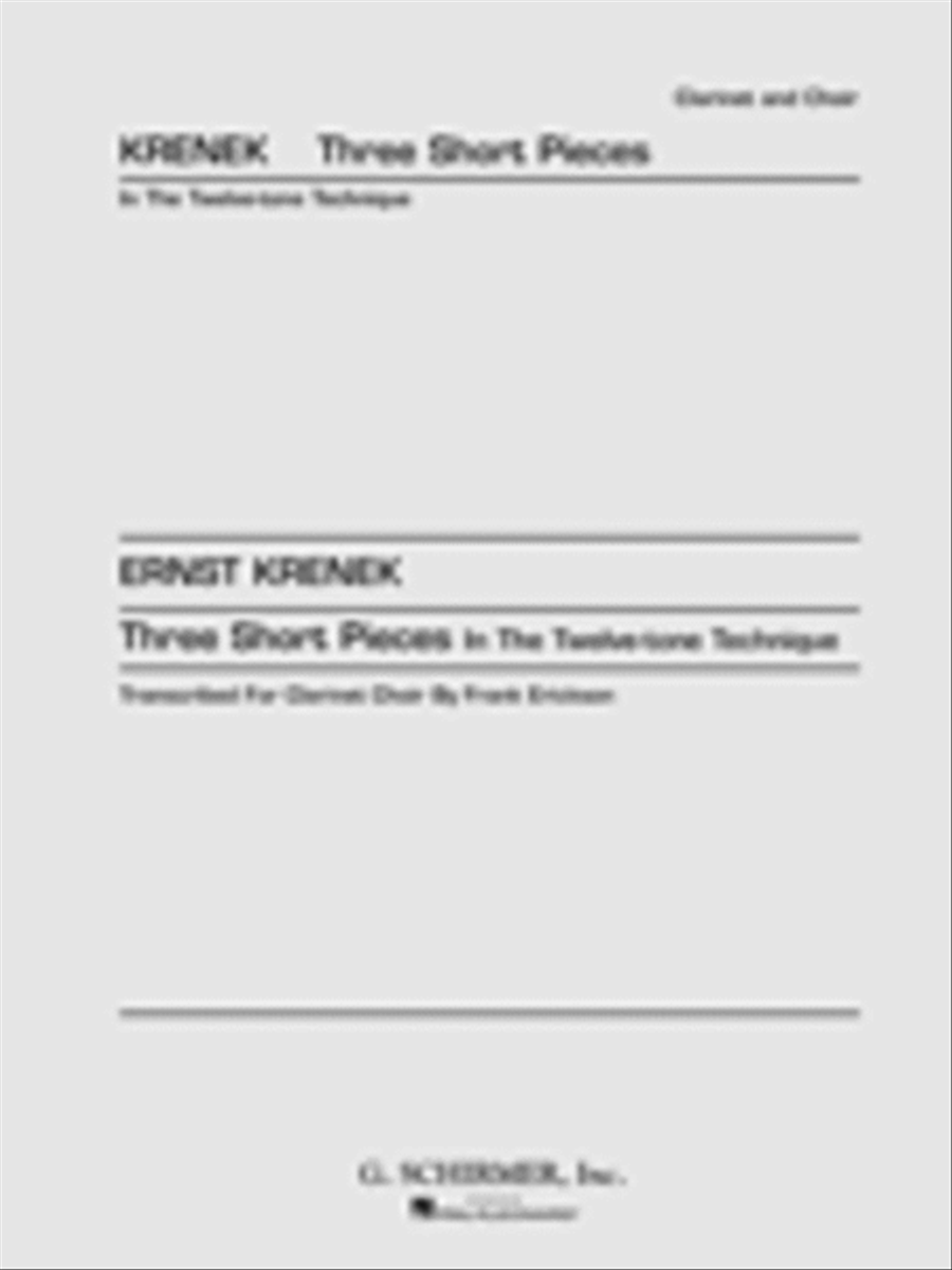 3 Short Pieces in Twelve-Tone Techniques Clarinet scores gallery preview page 1