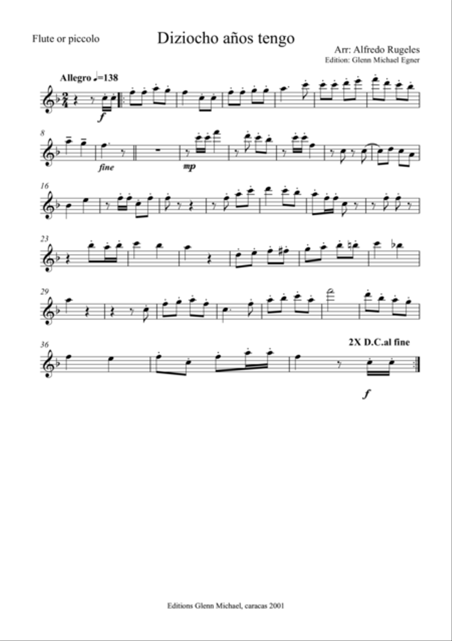 Sefardi song 18 anos tengo Small Ensemble scores gallery preview page 3