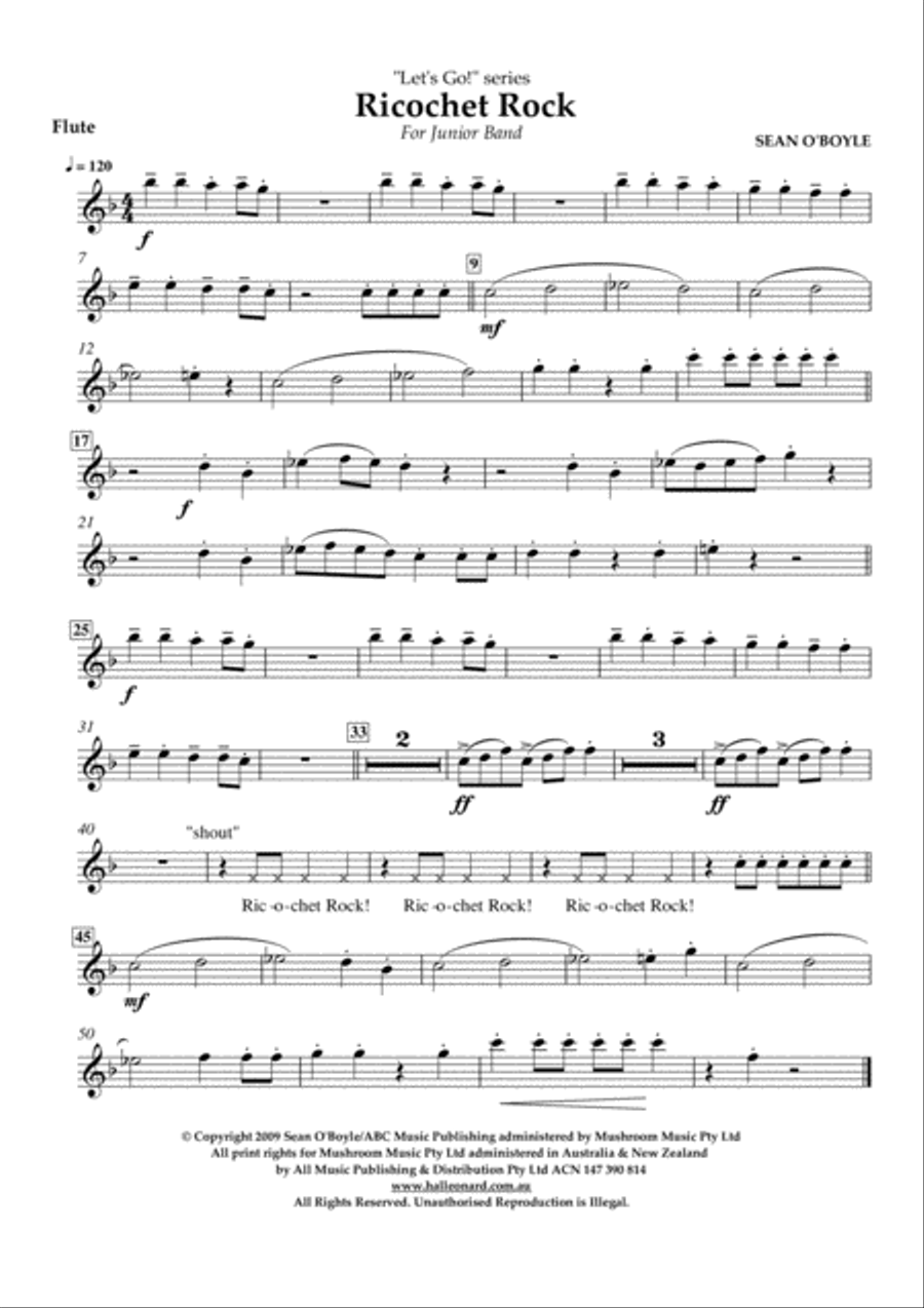 Ricochet Rock - Flute Concert Band scores gallery preview page 1