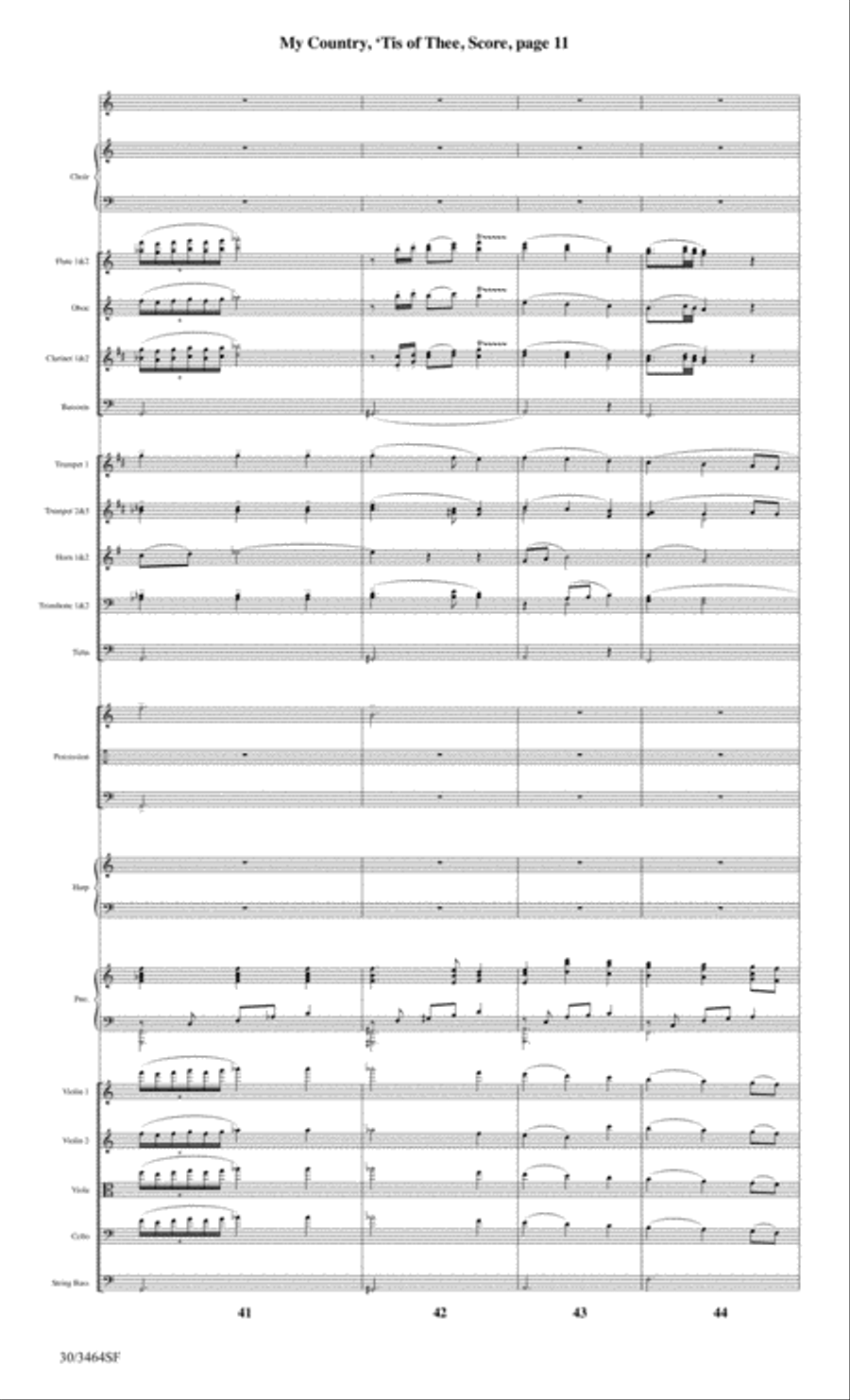 My Country, 'Tis of Thee - Orchestral Score and Parts Choir scores gallery preview page 13