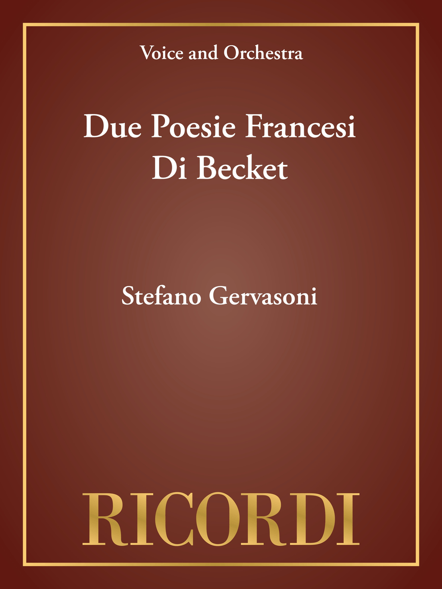 Due Poesie Francesi Di Becket