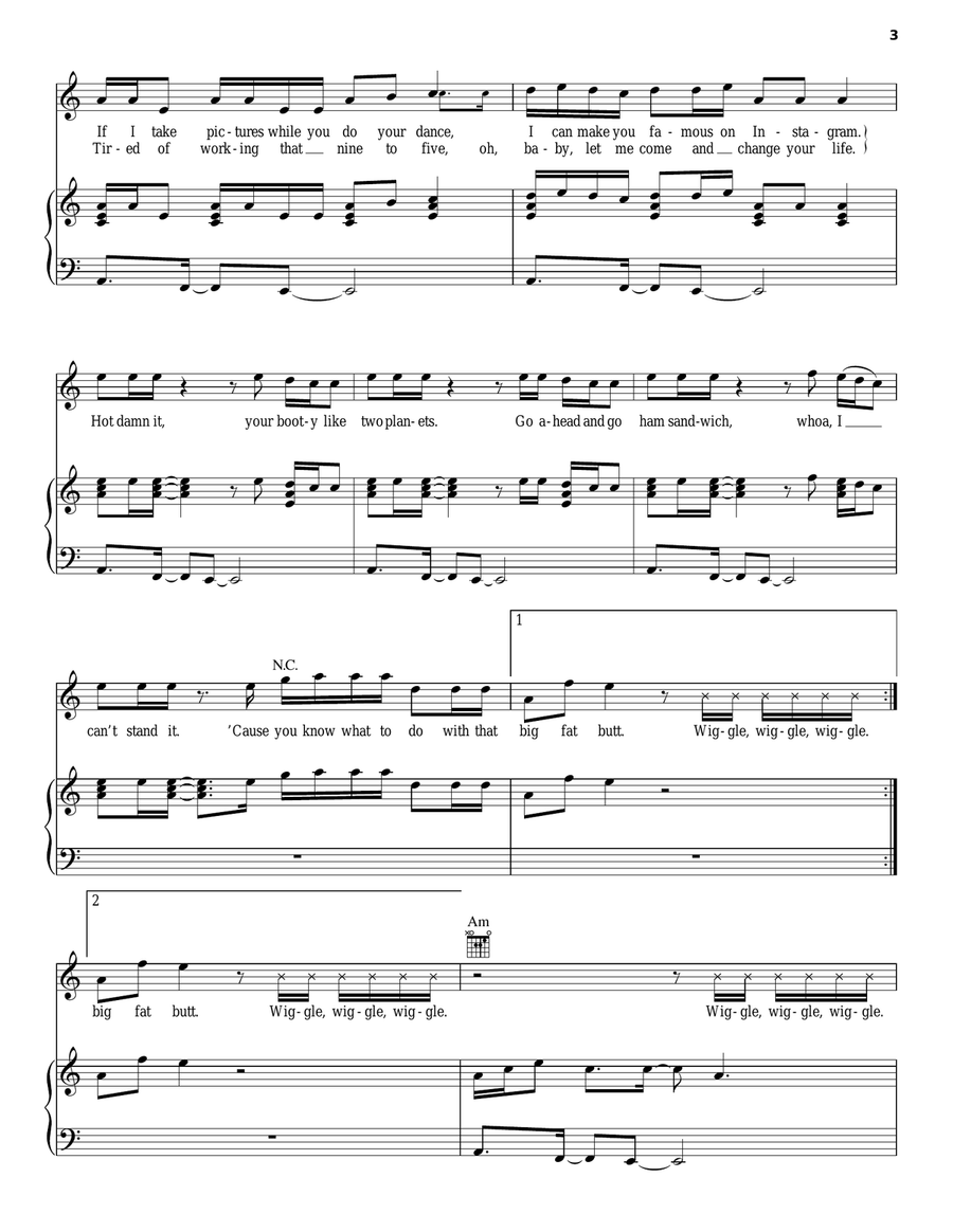 Wiggle Piano, Vocal, Guitar scores gallery preview page 3