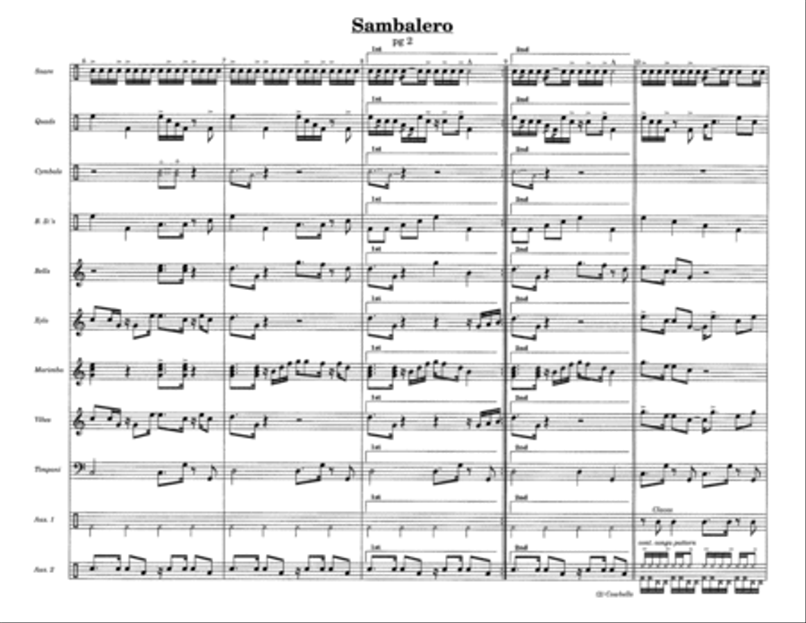 Sambalero w/Tutor Tracks Percussion Ensemble scores gallery preview page 4