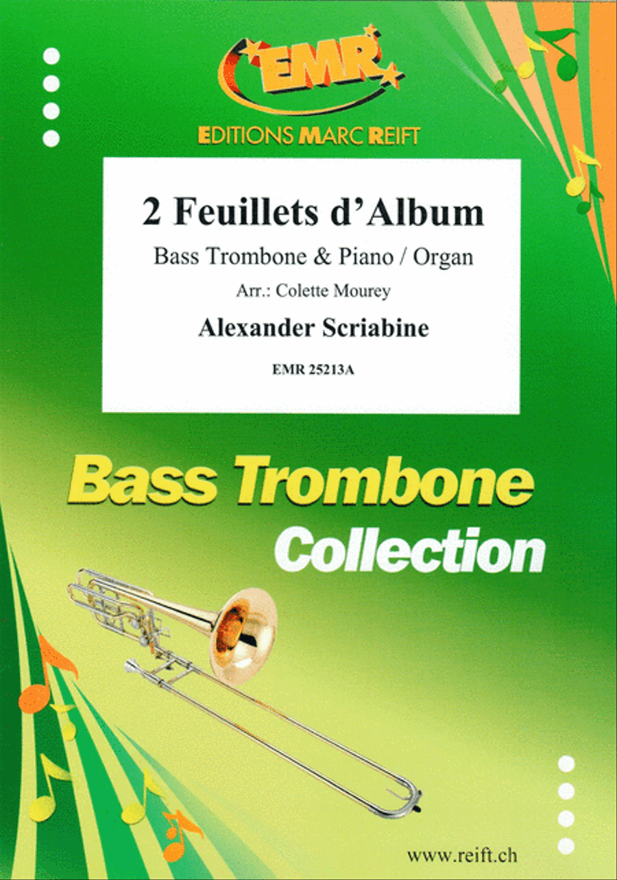 2 Feuillets d'Album Trombone scores gallery preview page 1