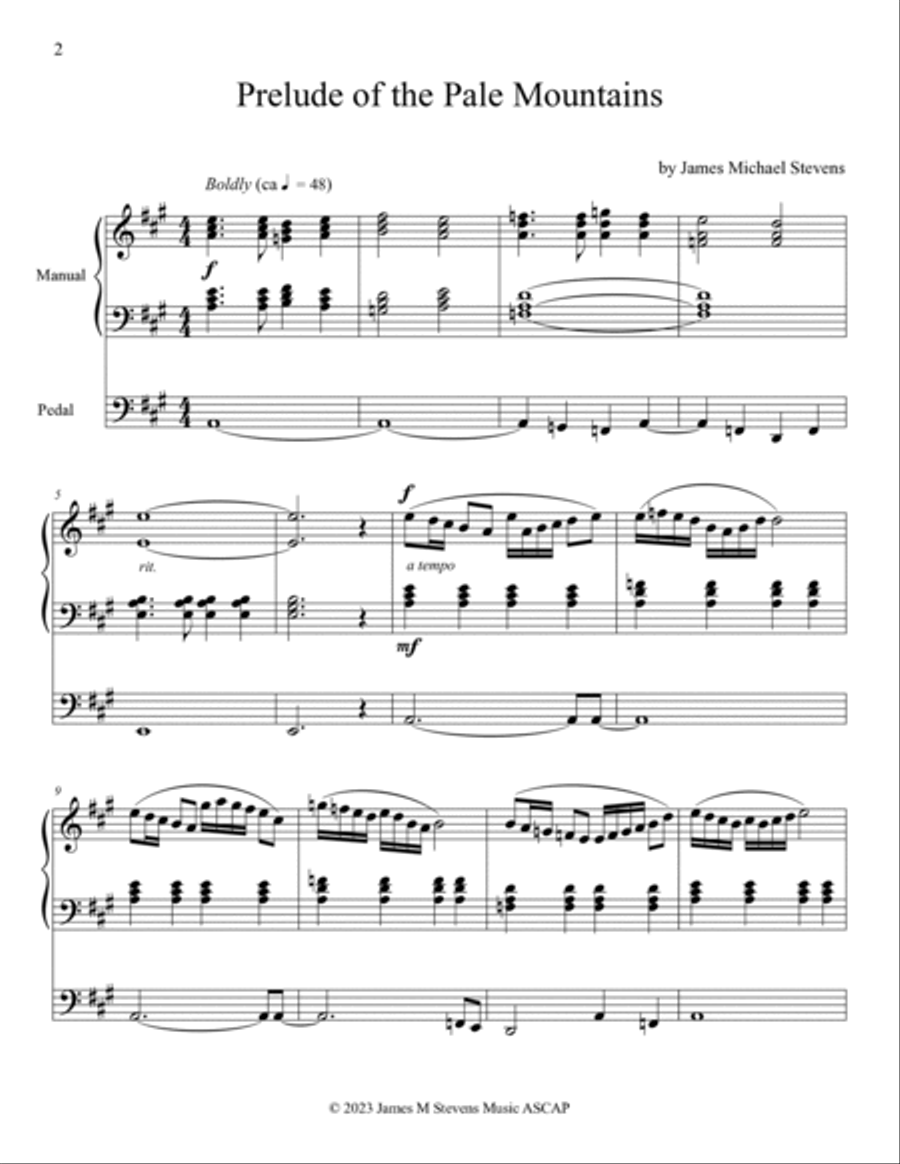 Prelude of the Pale Mountains - Organ Solo Prelude of the Pale Mountains - Organ Solo Organ Solo scores gallery preview page 2