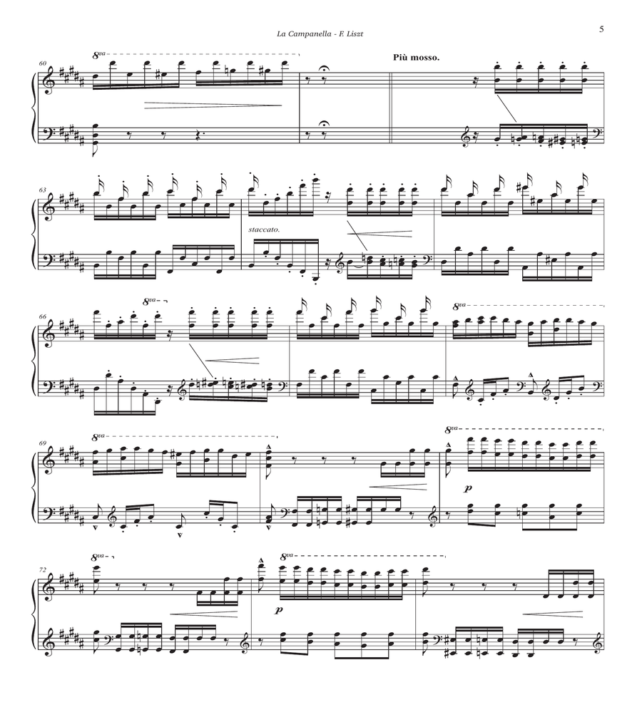 La Campanella (Advanced Intermediate) - Original key (G# minor) Piano Solo scores gallery preview page 5