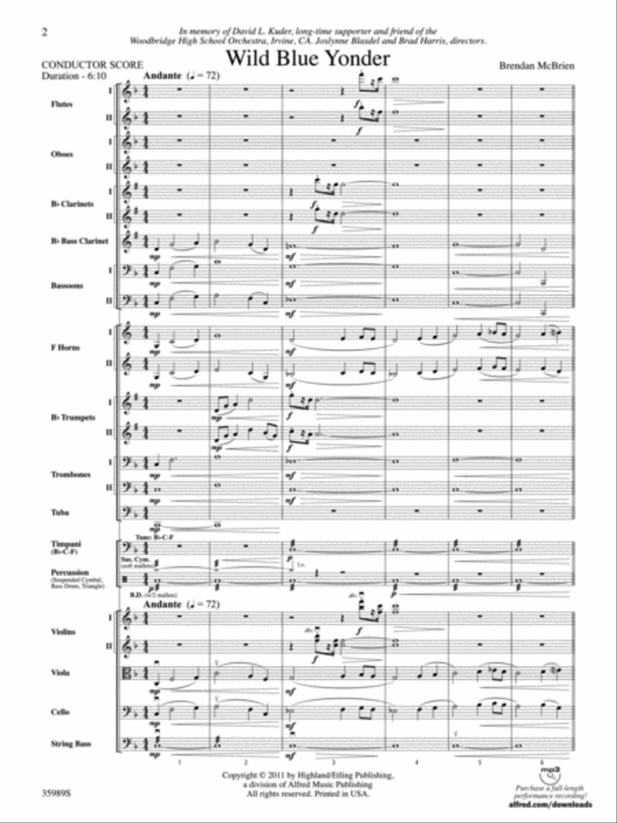 Wild Blue Yonder Wild Blue Yonder Full Orchestra scores gallery preview page 2