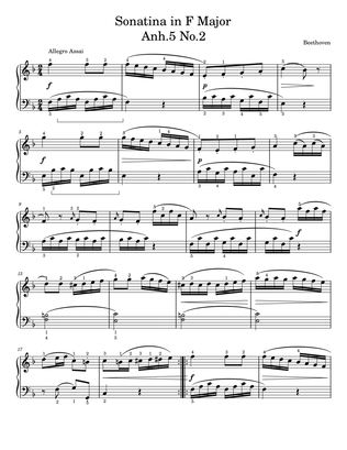 Sonatina in F Major Anh. 5 No. 2