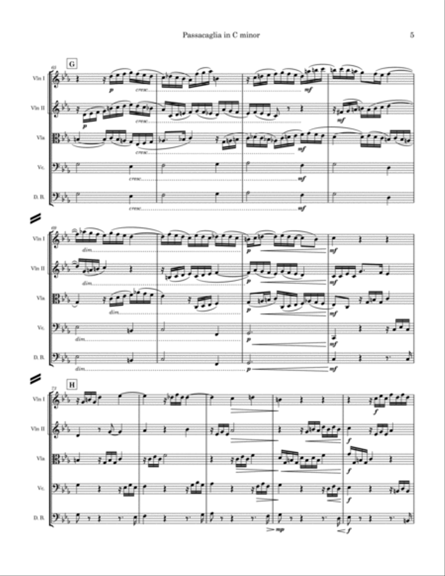 Passacaglia in C minor BWV 582 for String Orchestra String Orchestra scores gallery preview page 5