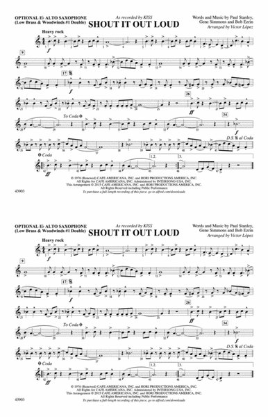 Shout It Out Loud: Optional Alto Sax