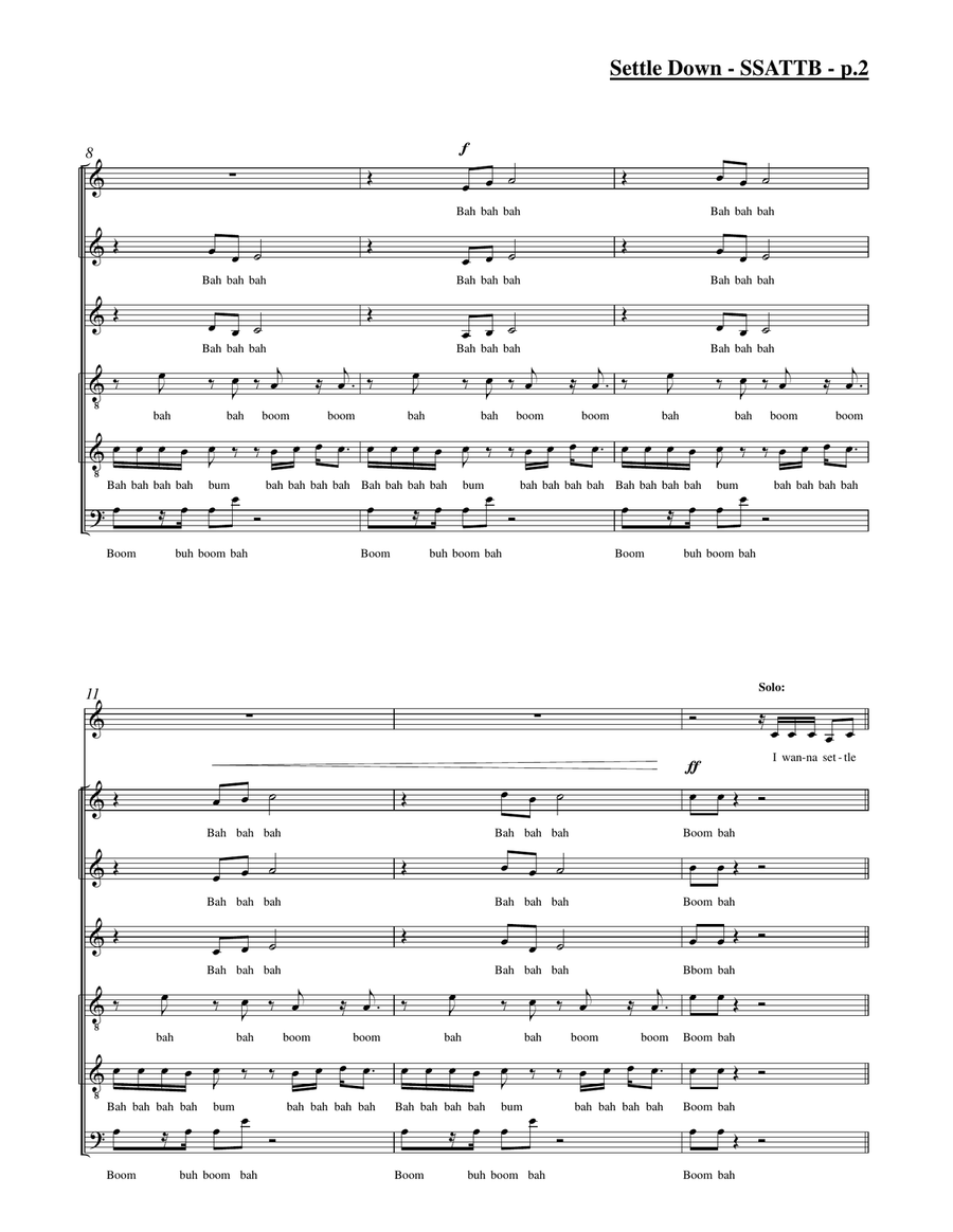 Settle Down 4-Part scores gallery preview page 2