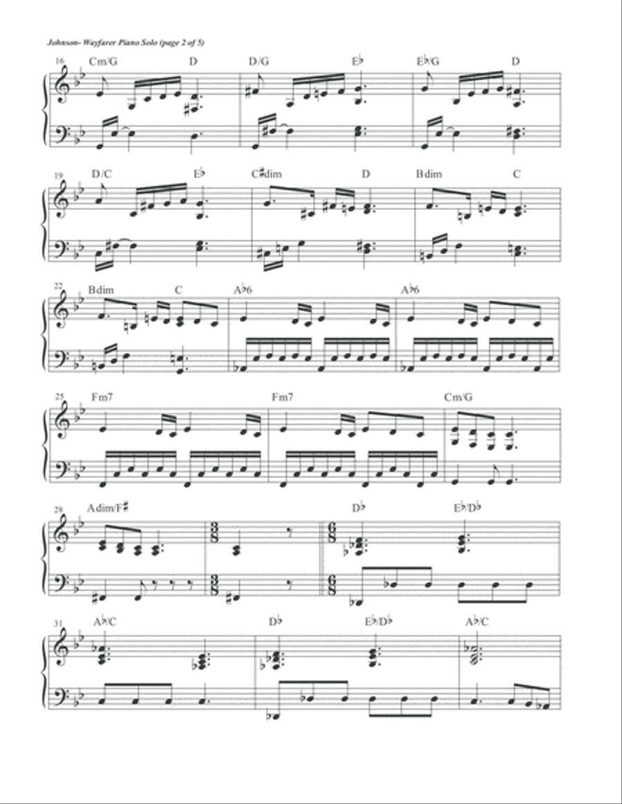 Times Five Piano Solo Guitar scores gallery preview page 3