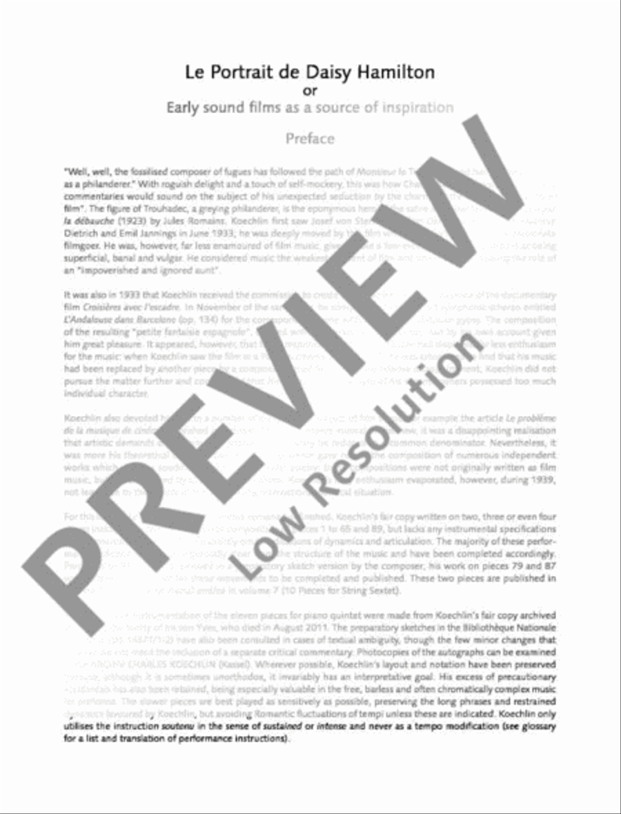 Le Portrait de Daisy Hamilton Piano Quintet scores gallery preview page 7