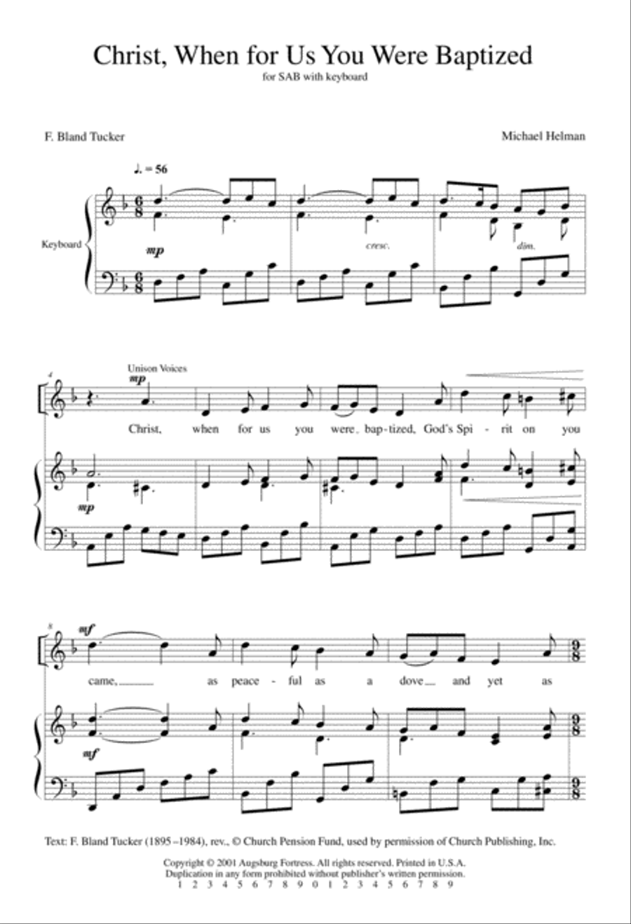 Christ, When for Us You Were Baptized 3-Part scores gallery preview page 2