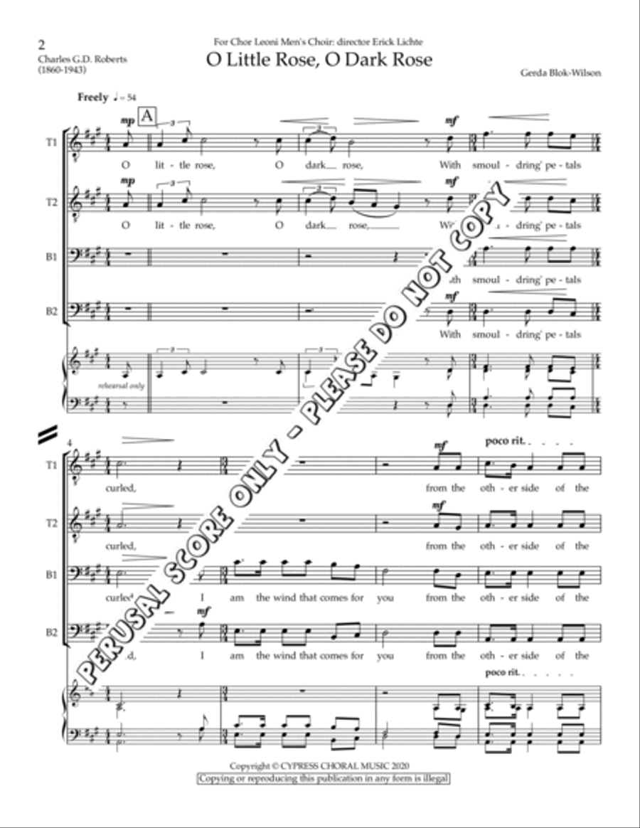 O Little Rose, O Dark Rose TTBB scores gallery preview page 2