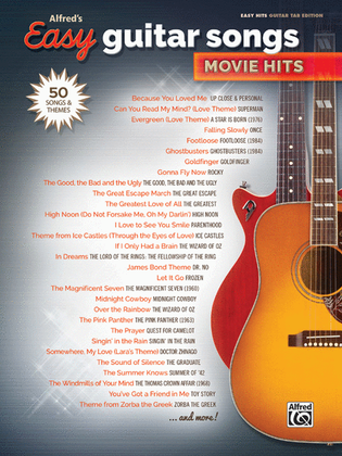 Book cover for Alfred's Easy Guitar Songs -- Movie Hits