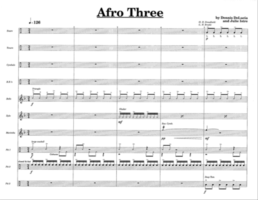 Afro Three w/Tutor Tracks Percussion Ensemble scores gallery preview page 3