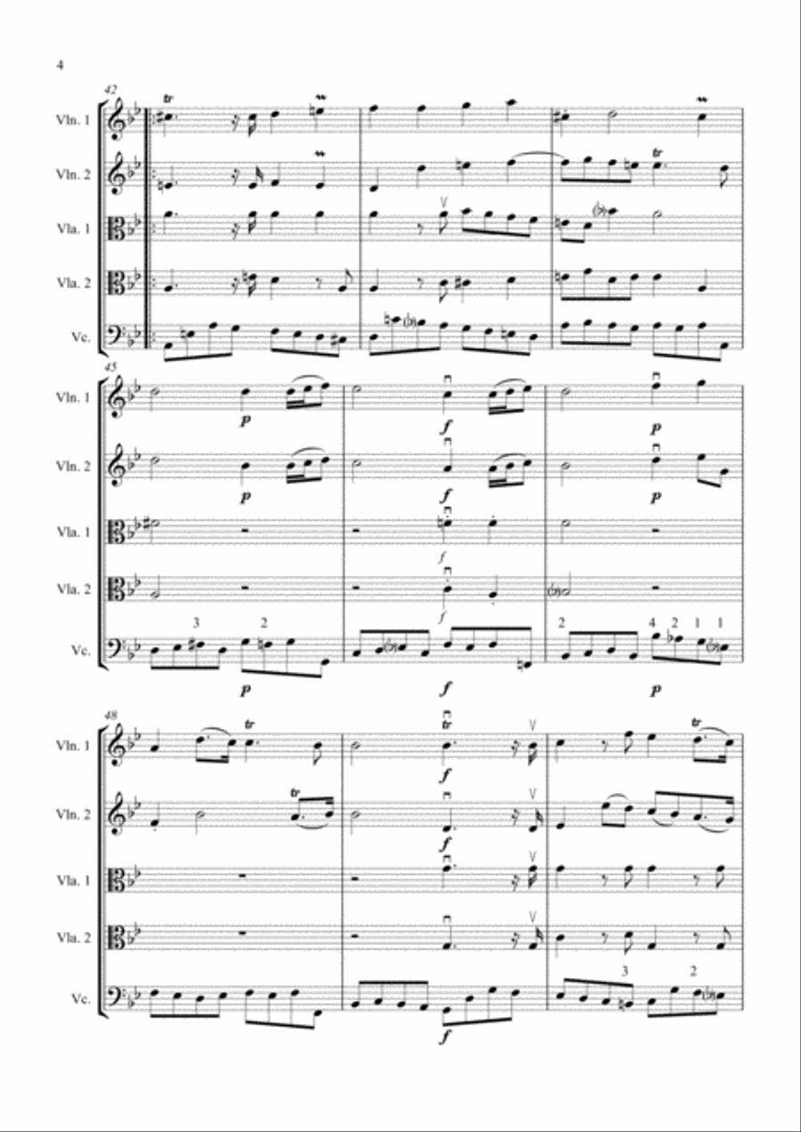 A Tuffet of Muffat (for 2 violins, 2 violas and cello) String Quartet scores gallery preview page 5
