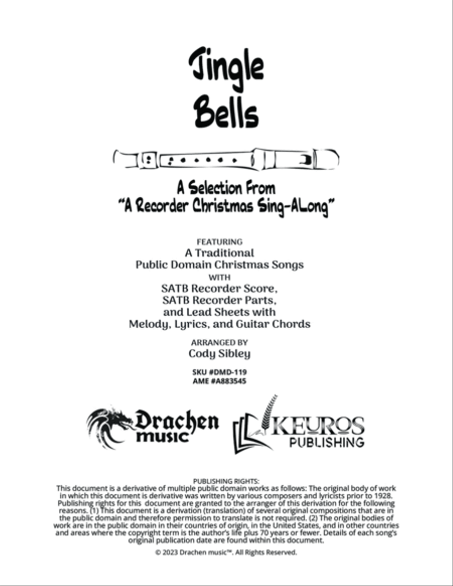 Jingle Bells Soprano Recorder scores gallery preview page 2