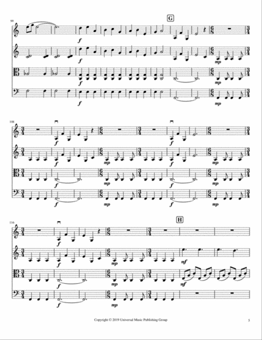 Downton Abbey (theme) Downton Abbey (theme) String Quartet scores gallery preview page 6