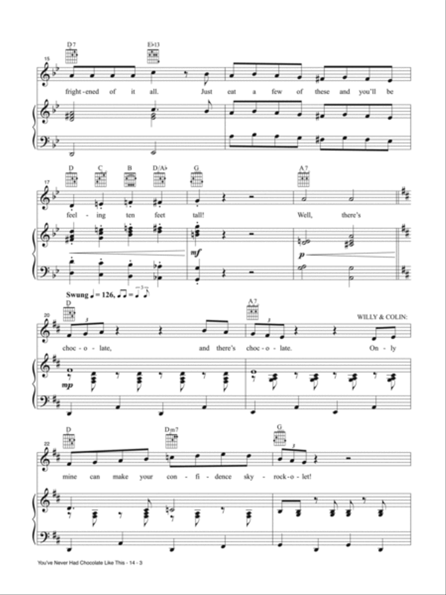 You've Never Had Chocolate Like This (from Wonka) Piano, Vocal, Guitar scores gallery preview page 3