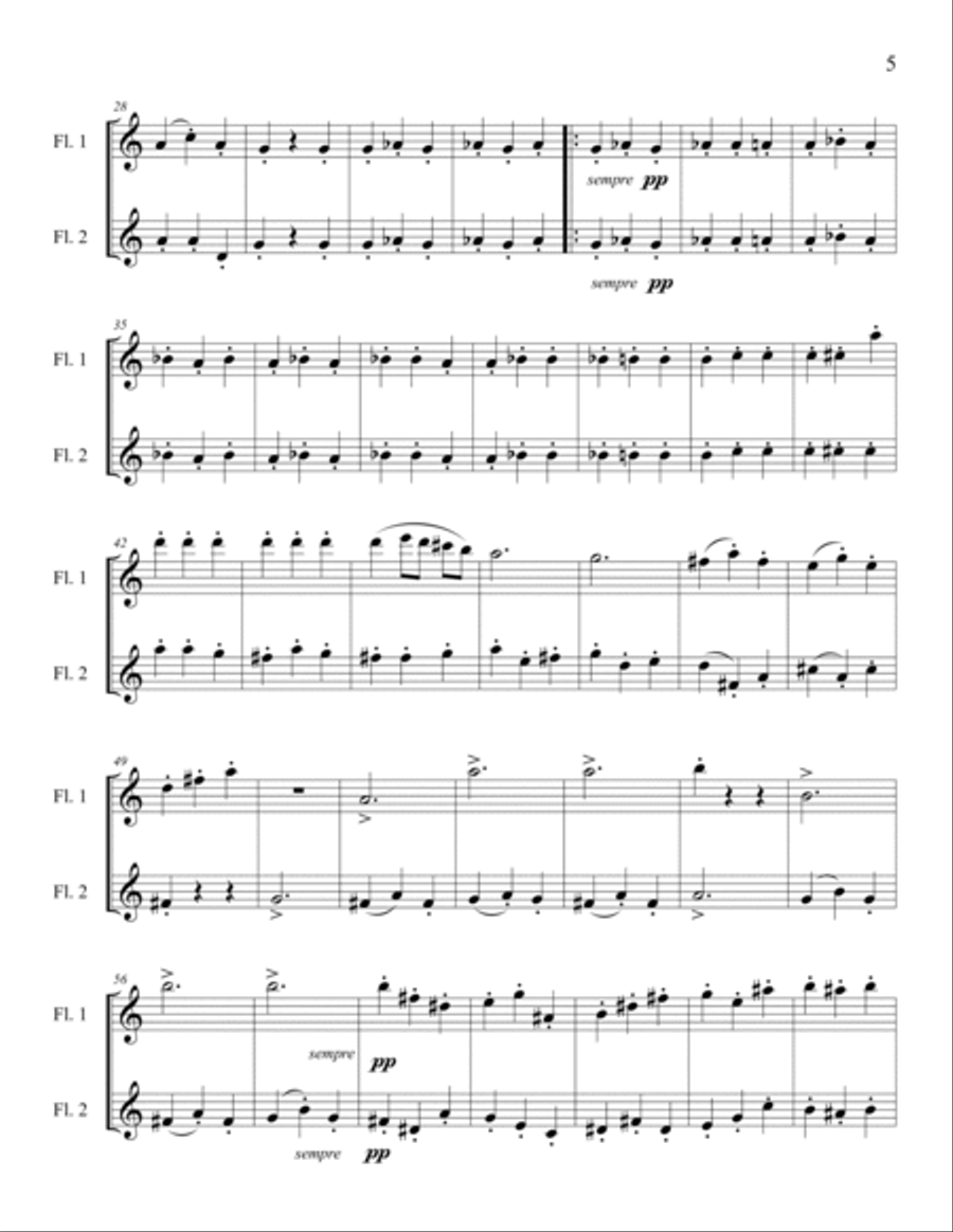 The Beethoven Duets For Flute Scherzo No. 3 Woodwind Duet scores gallery preview page 5