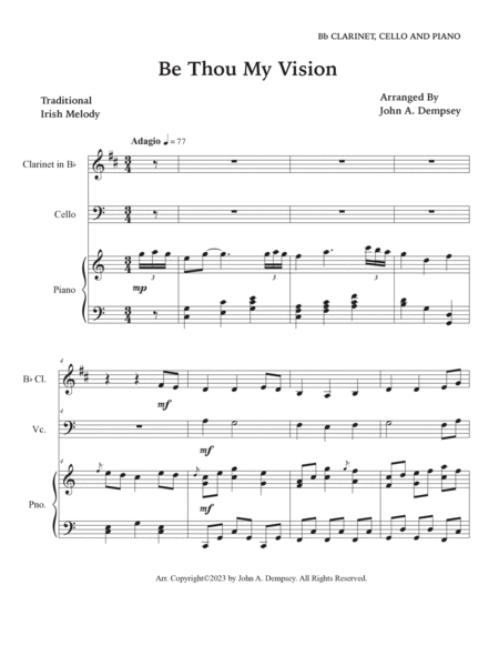 Be Thou My Vision (Trio for Clarinet, Cello and Piano) image number null