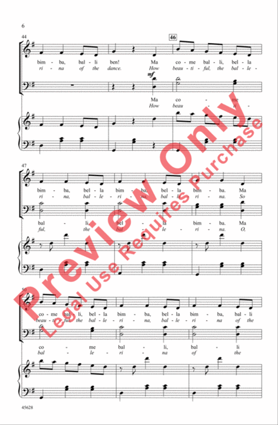 Ma Bella Bimba Ma Bella Bimba 4-Part scores gallery preview page 6