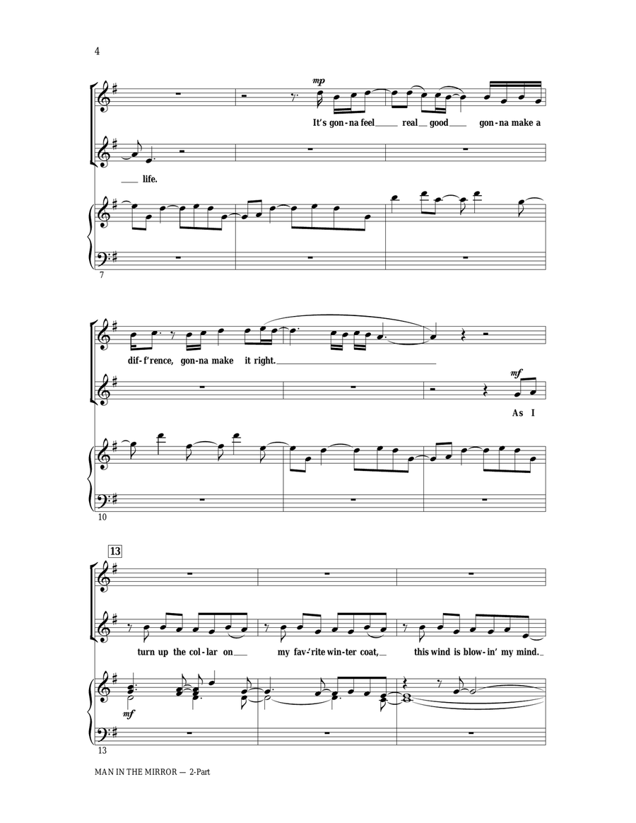 Man In The Mirror (arr. Ed Lojeski) 2-Part scores gallery preview page 2