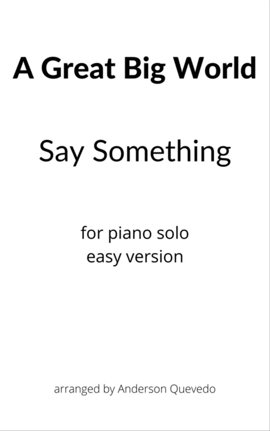 Say Something Easy Piano scores gallery preview page 2