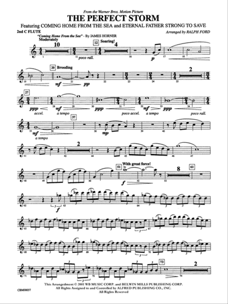 The Perfect Storm (from the Warner Bros. Motion Picture): 2nd Flute Concert Band scores gallery preview page 1