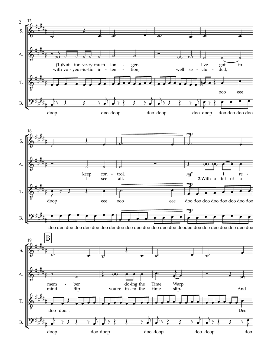 Time Warp 4-Part scores gallery preview page 3