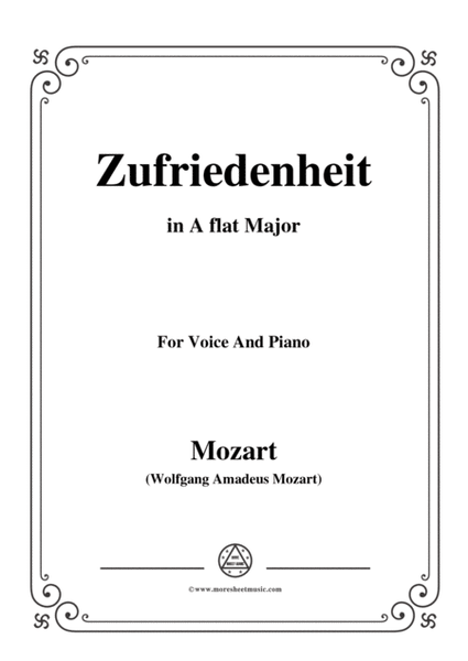Mozart-Zufriedenheit,in A flat Major,for Voice and Piano image number null