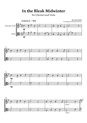 In the Bleak Midwinter (Clarinet and Viola) - Beginner Level