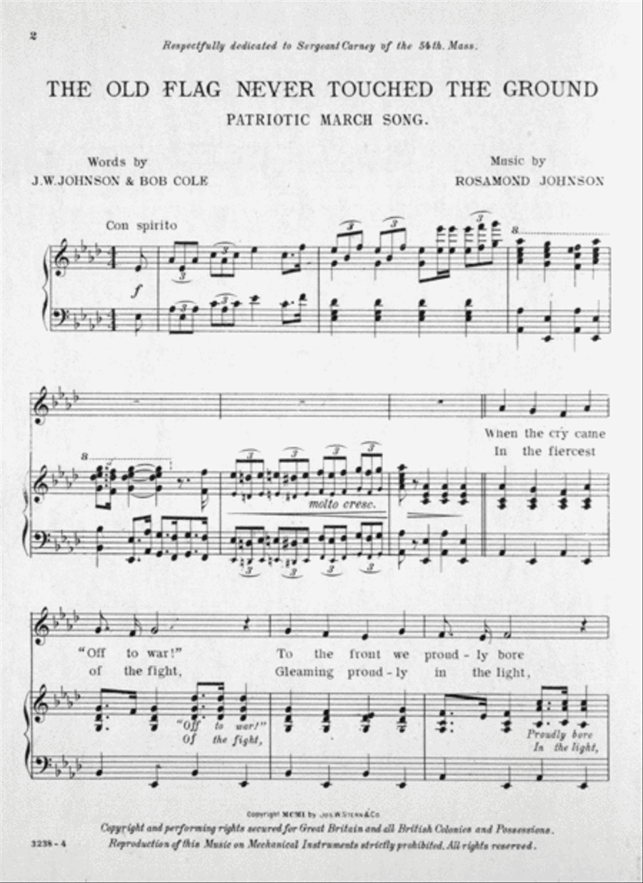 The Old Flag Never Touched the Ground. Patriotic March Song Voice scores gallery preview page 2
