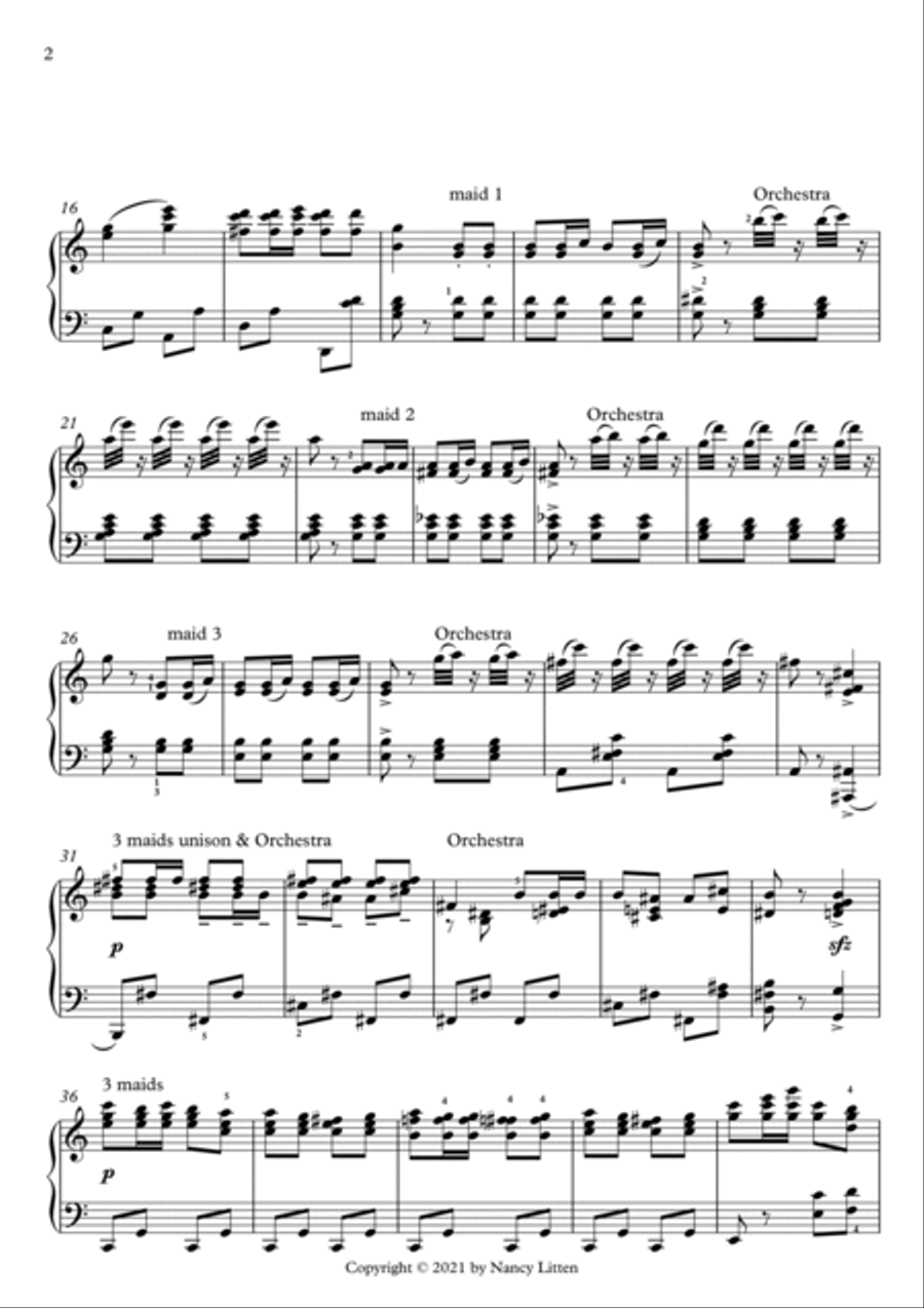 Three Little Maids from School Are We (Sullivan) Piano Solo scores gallery preview page 2