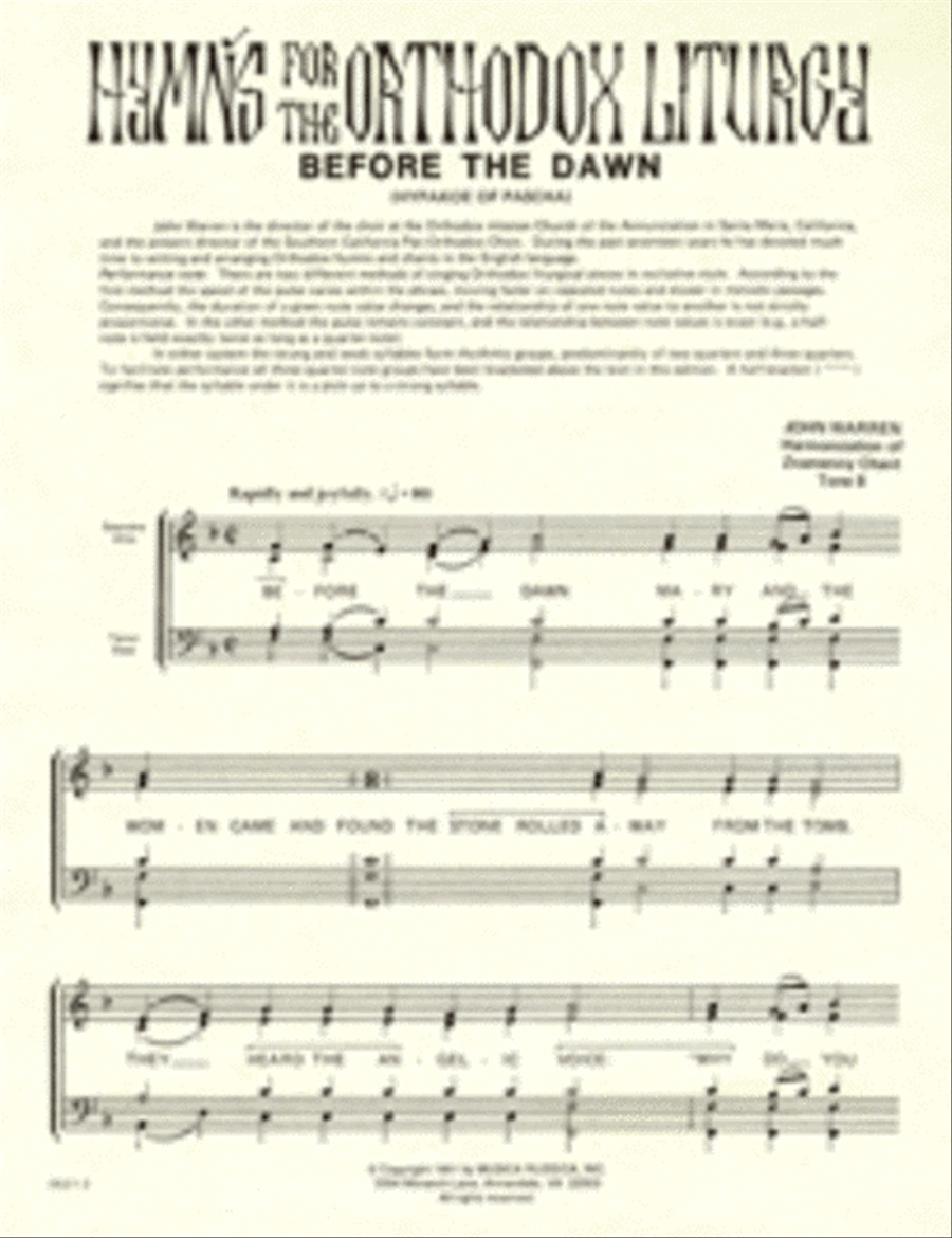Before the Dawn 4-Part scores gallery preview page 1