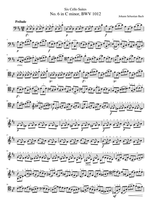 J.S.Bach - Cello Suite No.6 in D major, BWV 1012 - For Solo Original Complete
