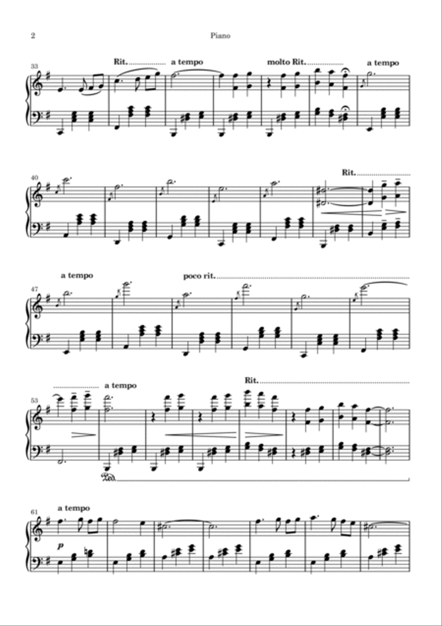 Bittersweet - CrusaderBeach - Beautiful Reflective Piano Solo Piano Solo scores gallery preview page 2